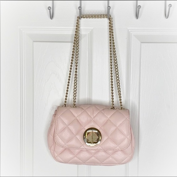 πNICE RARE PINK *KATE SPADE* QUILTED CHAIN BAGπ - Picture 1 of 9